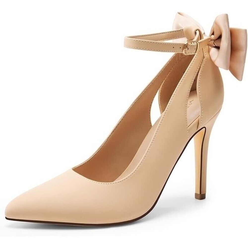 DREAM PAIRS Women's High Heels Stiletto Strappy Pointed Toe Bow Heel Pumps‎ Sexy